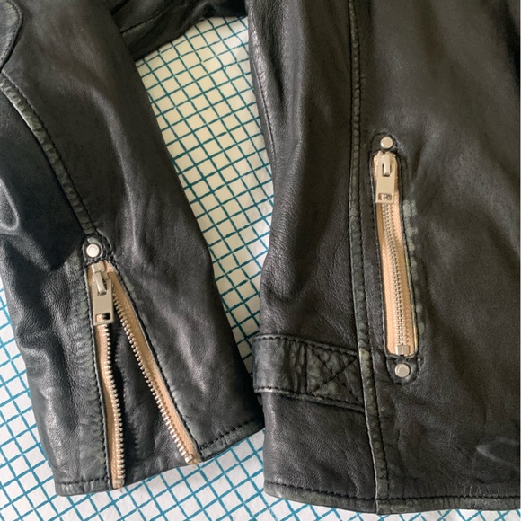 Distressed Leather Biker Jacket Mauritius Sofia Jacket XS NEW RARE - Picture 9 of 15